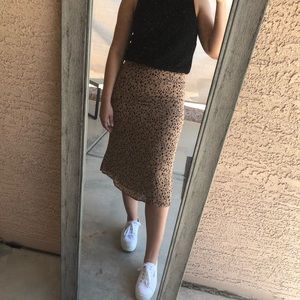 Mia leopard-print georgette midi skirt